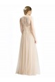 Full Length Tulle Bridesmaid Dress with Corded Lace Over Sweetheart Neckline