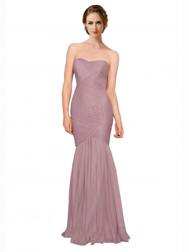 Mermaid Strapless Tulle Bridesmaid Dress with All Over Pleats Glasgow