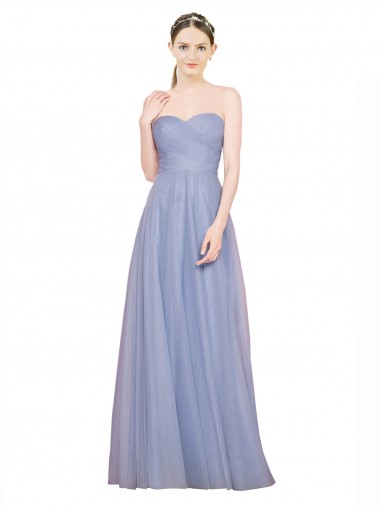 Strapless Sweetheart A-Line Tulle Bridesmaid Dress with Low Back Glasgow