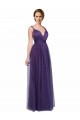 Twisted Straps Sweeheart Long Tulle Bridesmaid Dress Open Back