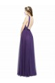 Twisted Straps Sweeheart Long Tulle Bridesmaid Dress Open Back