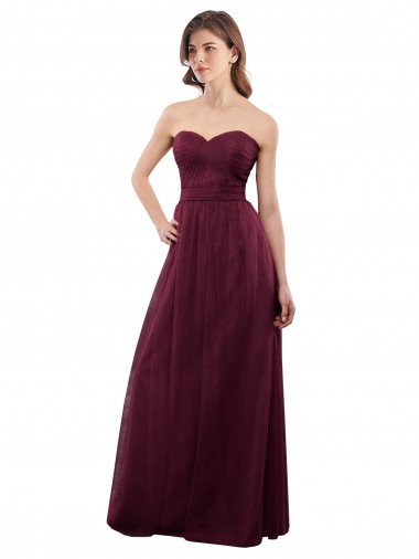Strapless Tulle A-line bridesmaid dress with pleated top Glasgow