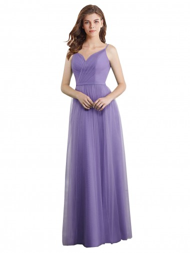 Sweetheart Deep V-Back Tulle Bridesmaid Dress with Draped Bodice Glasgow