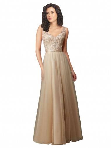 Long Tulle Bridesmaid Dress with Embroidery and Beading Glasgow