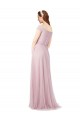 Off the Shoulder Long A-Line Tulle Bridesmaid Dress