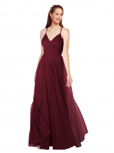 Beach-inspired Sweetheart Tulle Long Bridesmaid Dress Glasgow
