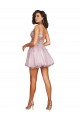 Sleeveless V-Neckline Short Cocktail Dress with Embellished Lace Appliques