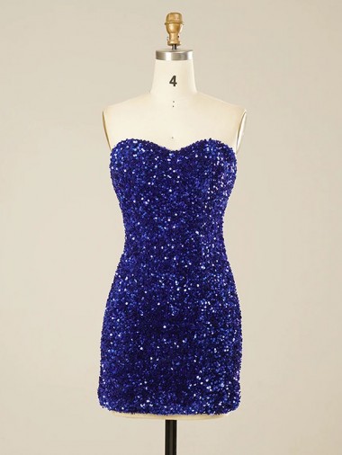 Short Sweetheart Velvet Sequin Homecoming Dress / Prom Dress Glasgow