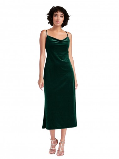 Midi Length Cowl Neck Formal Velvet Short Cocktail Slip Bridesmaid Dress / Prom Dress Glasgow