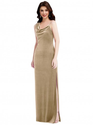 Asymmetrical One Shoulder Formal Velvet Maxi Slip Bridesmaid Dress / Prom Dress Glasgow