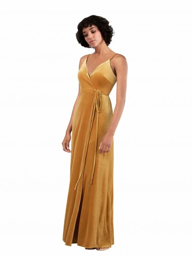 Romantic Velvet Floor Length Formal Bridesmaid Dress / Prom Dress with Wrap Detail Glasgow